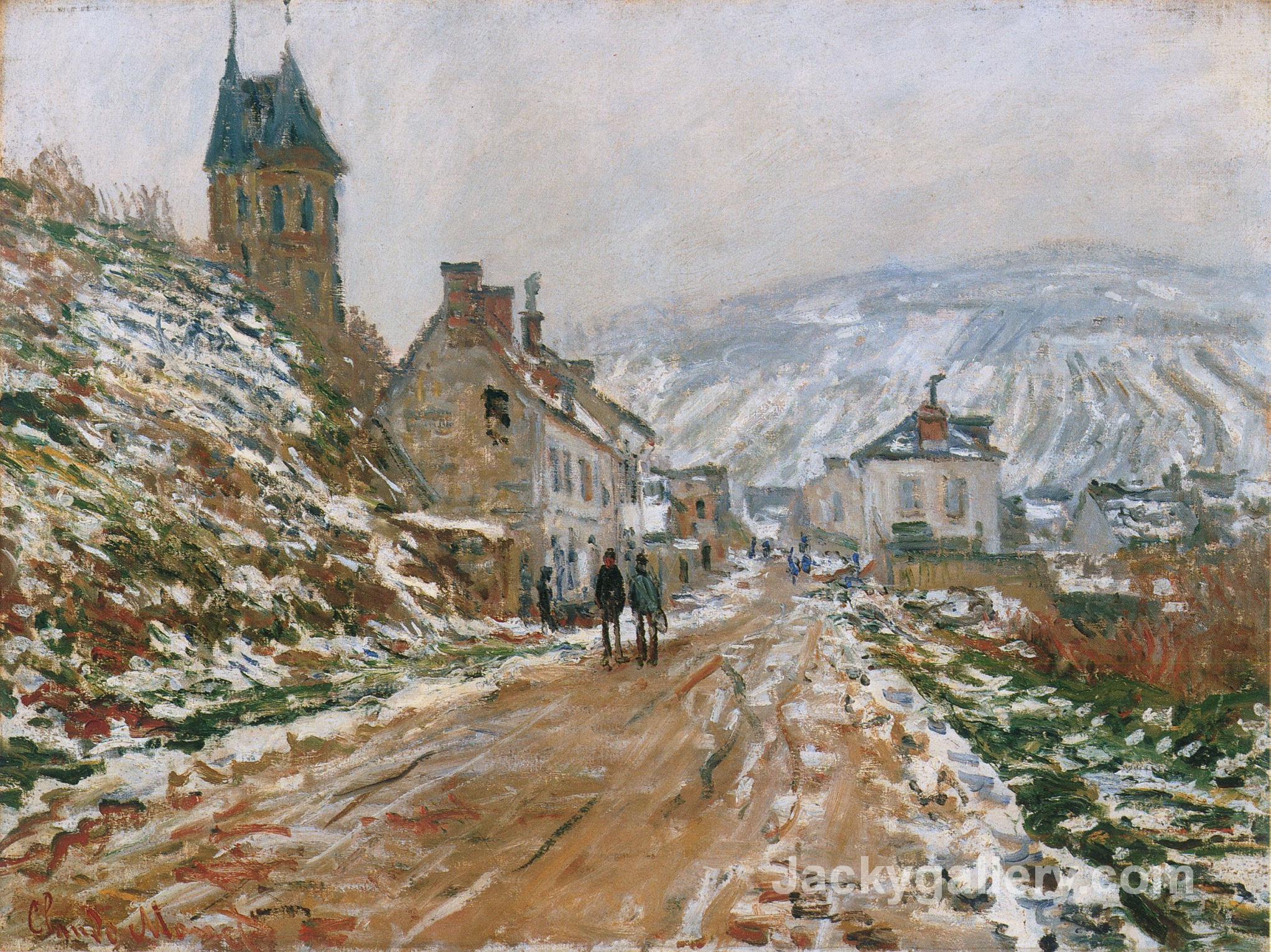 The Road in Vetheuil in Winter by Claude Monet paintings reproduction